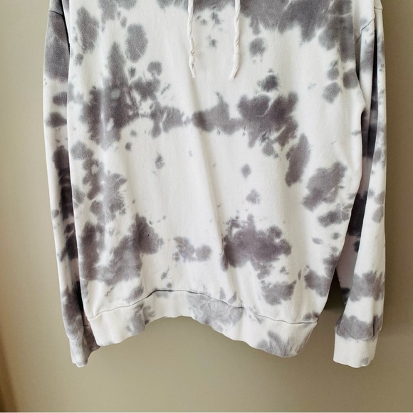 Caution To The Wind Pullover Tie Dye Hoodie Gray/White Sz Small - Picture 3 of 8